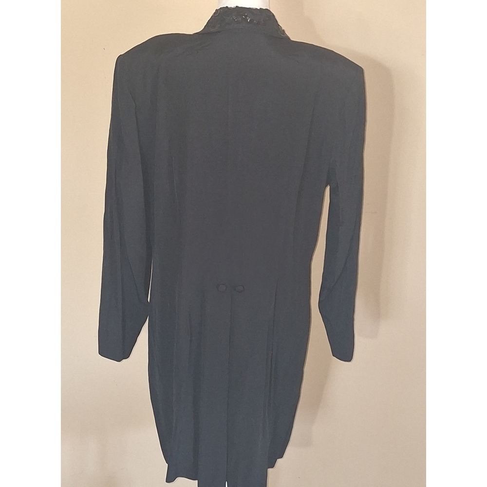 JR Nites by Caliendo Black Sequin Lace Lapel Evening Blazer Jacket Womens - Picture 2 of 7